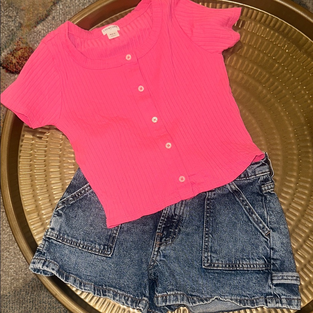 Back to school outfit high rise GAP shorts 10 & Crewcuts top Medium 8-9